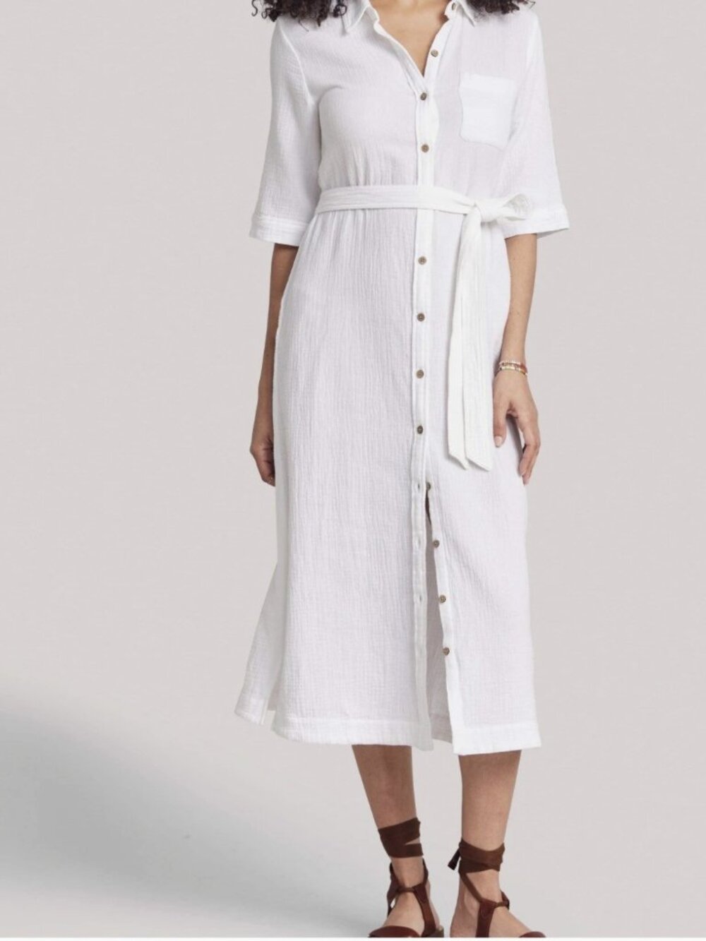 Faherty Delaney Shirtdress Midi Dress Size XS